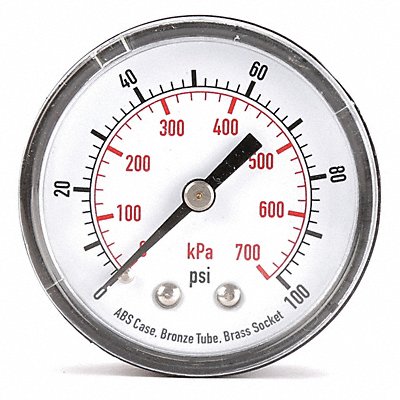 GRAINGER 4FMC6 D1339 Pressure Gauge Test 2 In
