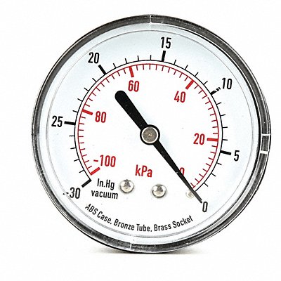 GRAINGER 4FMD9 D1344 Vacuum Gauge Test 2-1/2 In