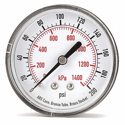 GRAINGER 4FME7 D1344 Pressure Gauge Test 2-1/2 In