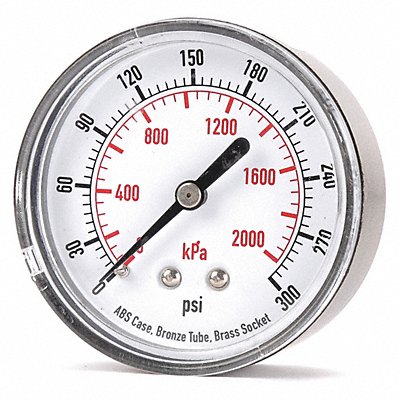 GRAINGER 4FME8 D1344 Pressure Gauge Test 2-1/2 In