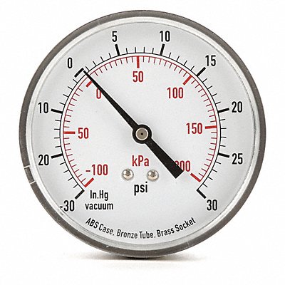 GRAINGER 4FMF9 D1349 Compound Gauge Test 3-1/2 In