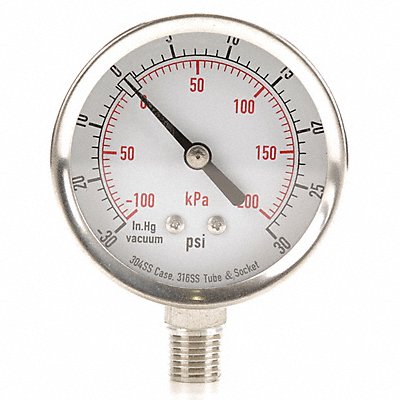 GRAINGER 4FML9 D1362 Compound Gauge Test 2-1/2 In