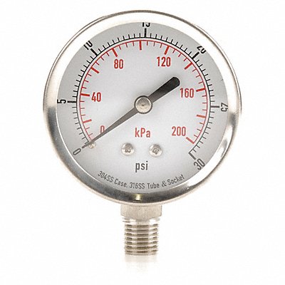 GRAINGER 4FMN1 D1362 Pressure Gauge Test 2-1/2 In