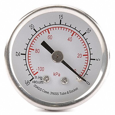 GRAINGER 4FMR9 D1354 Vacuum Gauge Test 1-1/2 In