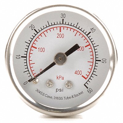 GRAINGER 4FMT3 D1354 Pressure Gauge Test 1-1/2 In