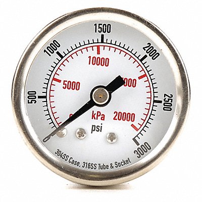 GRAINGER 4FMU3 D1354 Pressure Gauge Test 1-1/2 In
