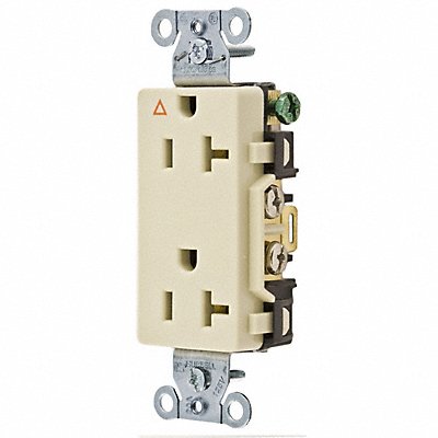 HUBBELL IG20DRI Receptacle Ivory 20 A 2P3W Back Side 1PK