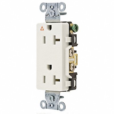 HUBBELL IG20DRWHI Recept White 20 A 2P3W Back Side 1PK
