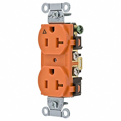 HUBBELL IG5352 Recept Orange 20 A 2P3W Back Side 1PK