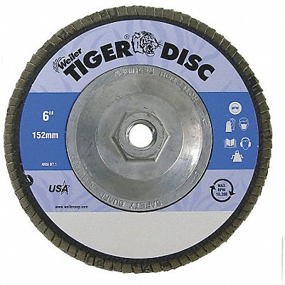 WEILER 98104 H7343 Fiber Disc 6 in Dia 5/8in Arbor 40 Grit