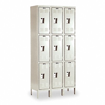 HALLOWELL U32883APT G7223 Wardrobe Locker 3x3Locker Tan 78 x36 x18 Assm