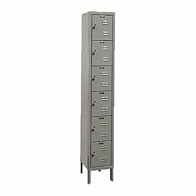 HALLOWELL U12886AHG E1564 Box Locker Louvered 1 Wide 6 Tier Grey
