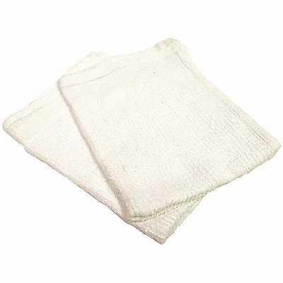 GRAINGER 51702 White Cloth Rag Terry 14 x17 PK12