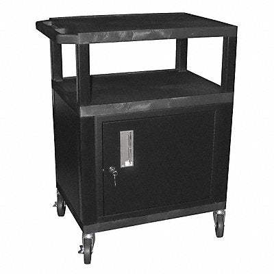 GRAINGER WT34C2E Audio-Visual Cart 200 lb Black 18 in L