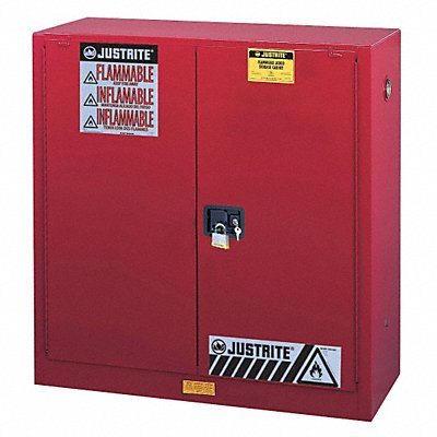 JUSTRITE 893021 E4578 Flammable Safety Cabinet 30 gal Red