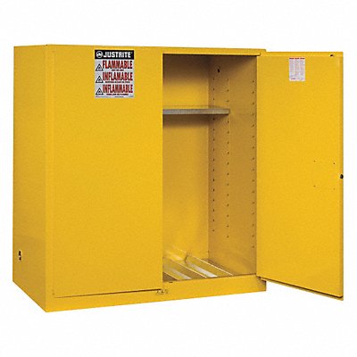 JUSTRITE 899100 Flammable Cabinet Vertical 2X55 gal Yellow