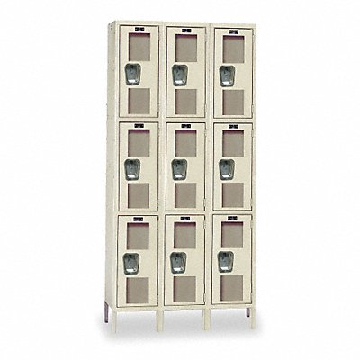 HALLOWELL USV32883APT Wardrobe Locker 3x3Locker Tan 78 x36 x18 Assm