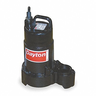 DAYTON 4HU69 Submersible Sump Pump 10ft 11.75in 120VAC