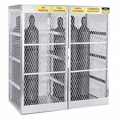 JUSTRITE 23007 Gas Cylinder Cabinet 60x32 Capacity 20