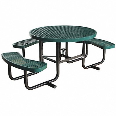 GRAINGER 4HUP9 Picnic Table 81 W x63-1/2 D Green