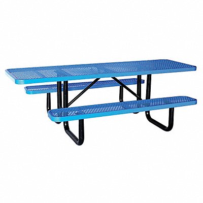 GRAINGER 4HUR9 Picnic Table 96 W x62 D Blue