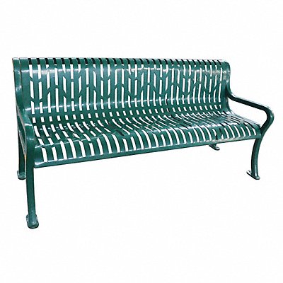 GRAINGER 4HUT9 E5608 Outdoor Bench 74 in L 33-1/4 in H Grn