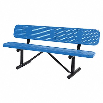 GRAINGER 4HUU2 E5610 Outdoor Bench 72 in L 24 in W Blue