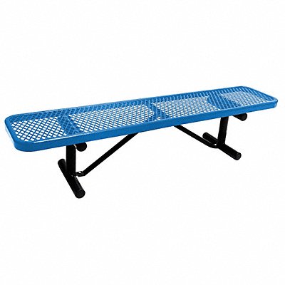 GRAINGER 4HUU6 E5612 Outdoor Bench 72 in L 16-3/8 in H Blue
