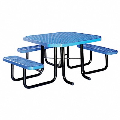 GRAINGER 4HUV7 Picnic Table 80 W x62-1/2 D Blue