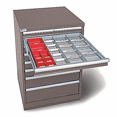 LISTA SC09001002FAFTCB Modular Drawer Cabinet 41-1/2 H 10 Drwr Light Grey