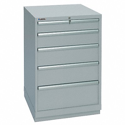LISTA HS090503AFTKALG Modular Drawer Cabinet 41-1/2 H 5 Drwr Light Grey