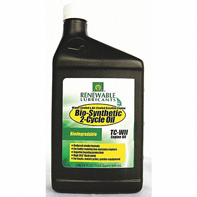 RENEWABLE LUBRICANTS 85211 2-Cycle Engine Oil Bio-Synthetic 1qt