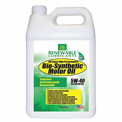 RENEWABLE LUBRICANTS 85253 Engine Oil 5W-40 Bio-Synthetic 1gal