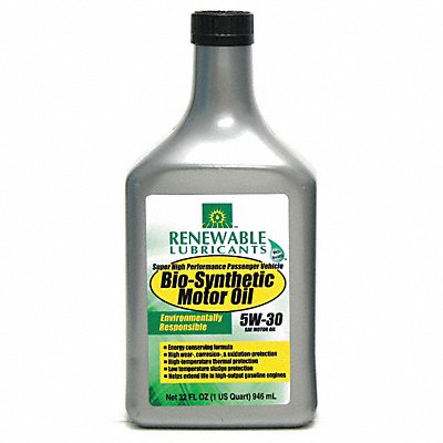 RENEWABLE LUBRICANTS 85121 Engine Oil 5W-30 Bio-Synthetic 1qt