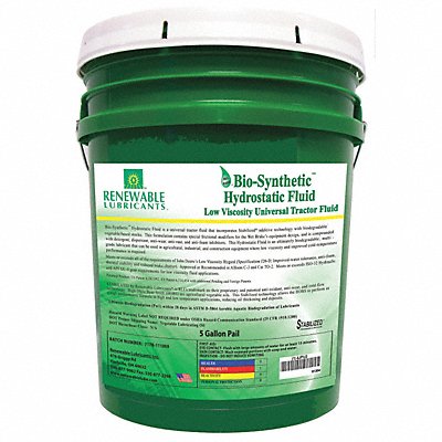RENEWABLE LUBRICANTS 81304 Tractor Hydraulic Fluid 5 Gal 5W 20