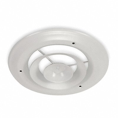 GRAINGER 4JRK8 Ceiling Diffuser Round Duct Size 6 Wht