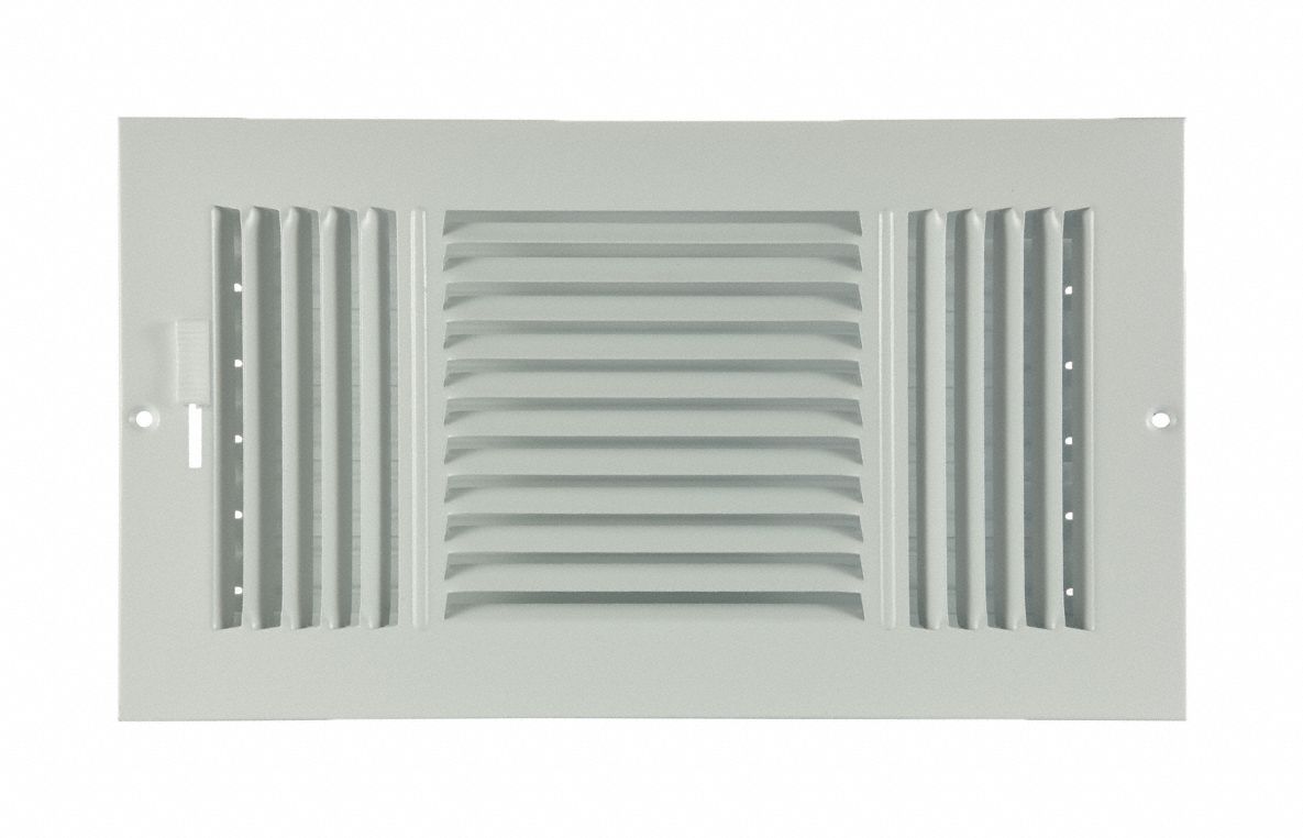 GRAINGER 4JRR1 Sidewall/Ceiling Register 3-Way