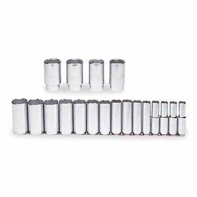PROTO J54101 Socket Set Chrome 5/16-7/8 in 6Pt