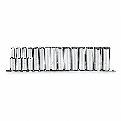 PROTO J54207 Socket Set Chrome 10mm to 24mm 12Pt