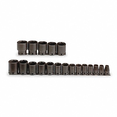 PROTO J74106 Impact Socket Set Steel Black Oxide 3/8- 1 1/4 in