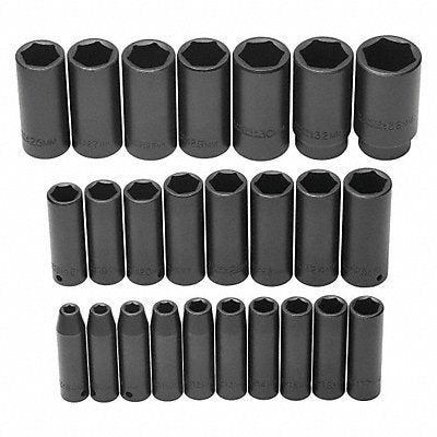 PROTO J74216 Impact Socket Set Steel Black Oxide 8 to 36 mm