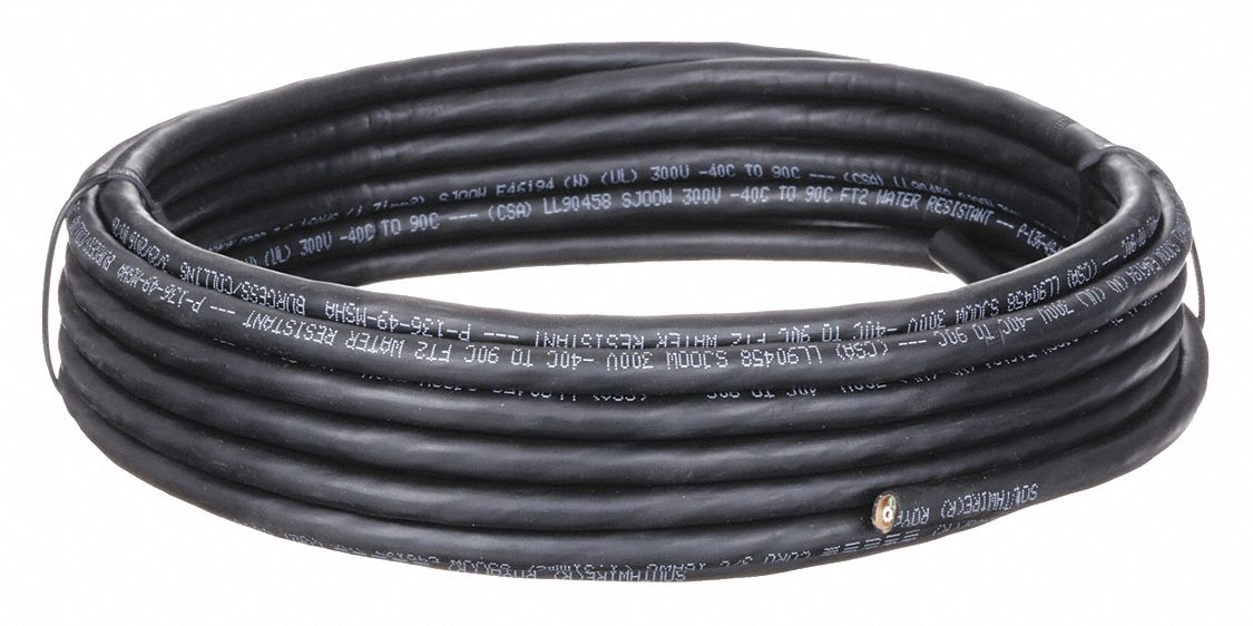 GRAINGER E3686 Portable Cord 2 Cond 16 AWG SJOOW 25ft