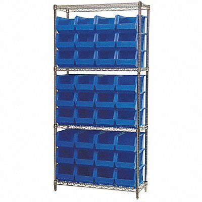 AKRO-MILS AWS143630240B D5519 Bin Shelving 14inx74inx36in Blue