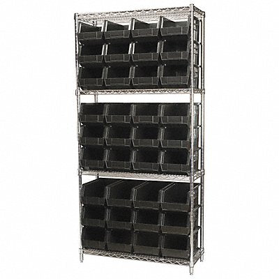 AKRO-MILS AWS143630240K D5519 Bin Shelving 14inx74inx36in Black
