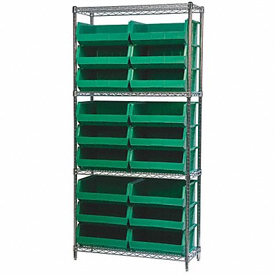 AKRO-MILS AWS143630250G D5521 Bin Shelving 14inx74inx36in Grey