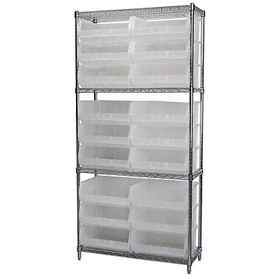 AKRO-MILS AWS143630250SC D5521 Bin Shelving 14inx74inx36in Clear