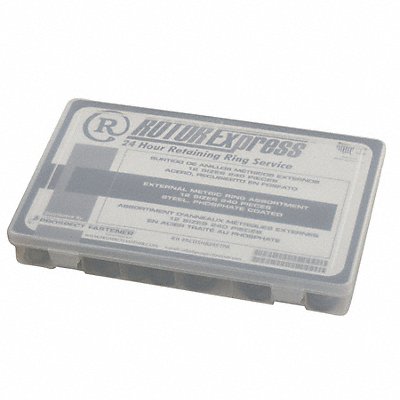 GRAINGER RCDSH824STPA External Ring Asst 240 Pcs 12 Szs