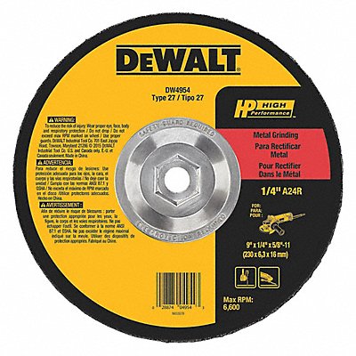 DEWALT DW4954 Depressed Grinding Wheel 5/8 -11CN ThreadHle