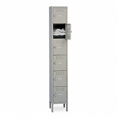 TENNSCO BK61215121MG Bx Locker 6x1Locker Grey 78 x12 x15 Unassembled