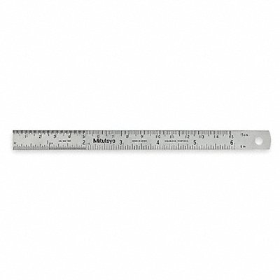 MITUTOYO 182302 Steel Rule Flex 6 In 16/32/64ths/0.5/1mm